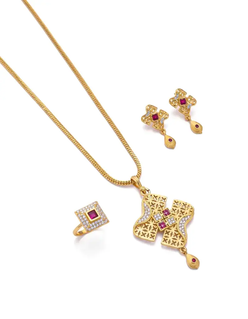 Cross Design Pendant Set