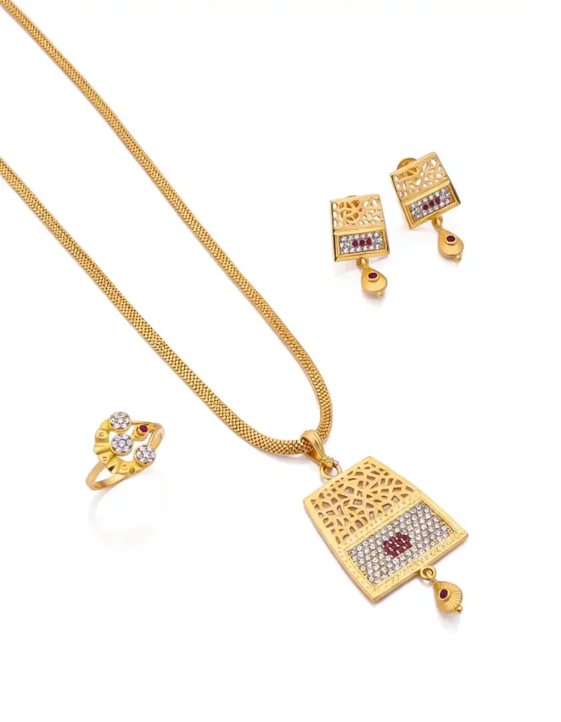 Square Mesh Pendant Set