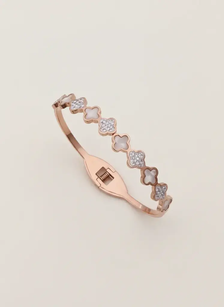 Rose Gold Flower Pattern Kada