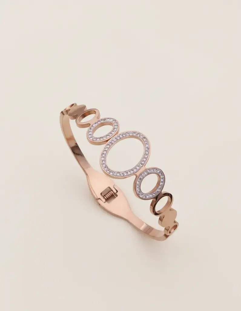 Rose Gold Triple Circle Kada