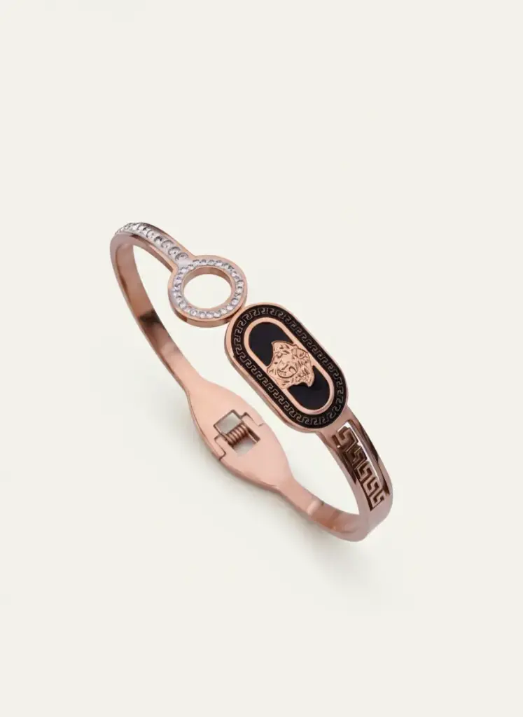 Rose Gold Black Oval Kada