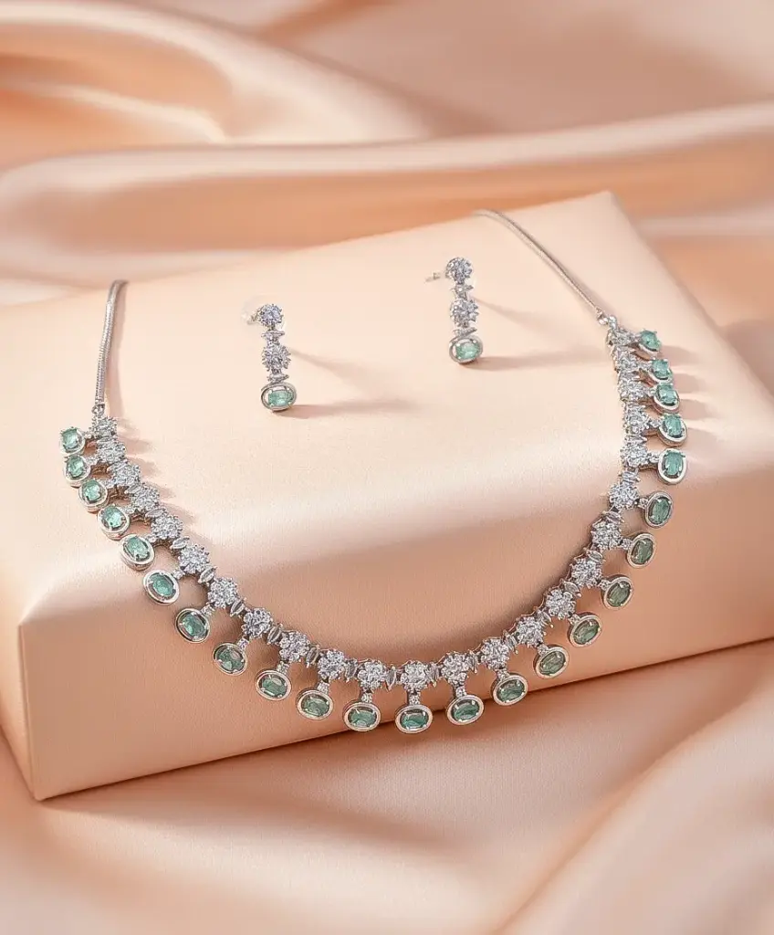 The Elite Cascade Necklace Set (mint)