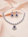 Regal Teardrop CZ AD Necklace Set