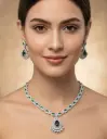 Regal Teardrop CZ AD Necklace Set