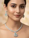 Regal Teardrop CZ AD Necklace Set