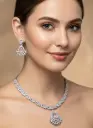 Regal Teardrop CZ AD Necklace Set