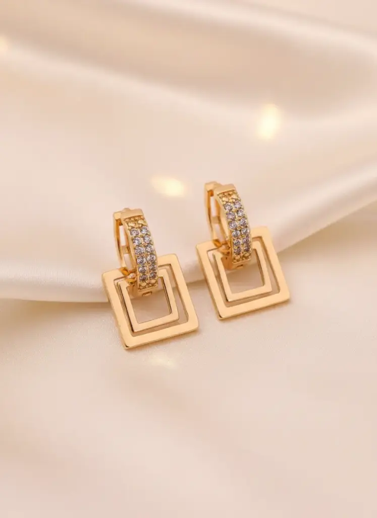 Zyora Square Frame Earrings