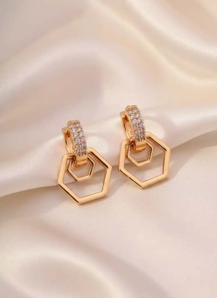 Zyora Hexa Drop Earrings