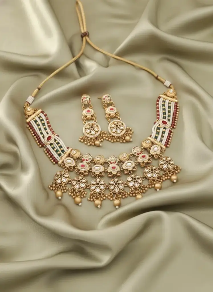 Multi-Beaded Kundan Choker