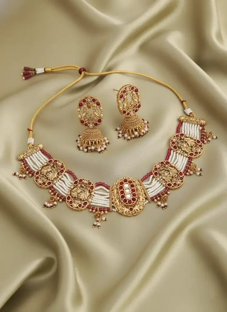 Rajwadi Queen High Gold Choker Set