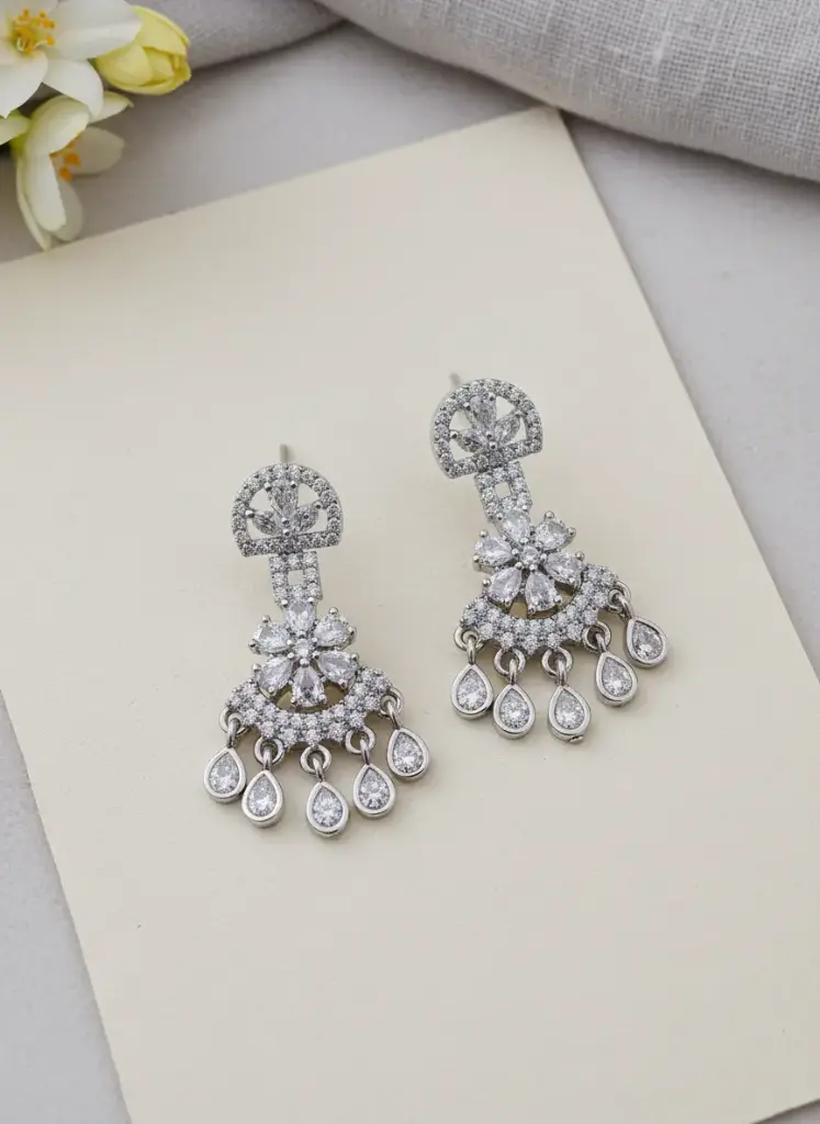 Zyora Premium AD Droplet Jhumkas