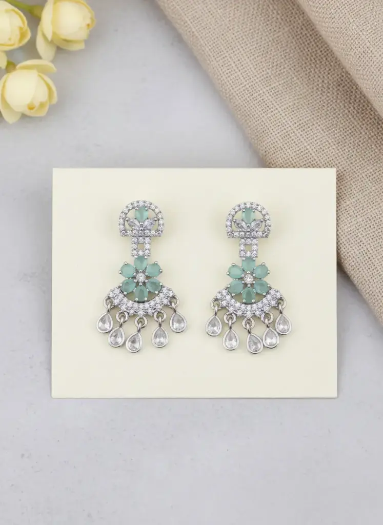 Zyora Premium AD Droplet Jhumkas