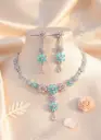 Zyora Blossom Drop Necklace & Earring Set