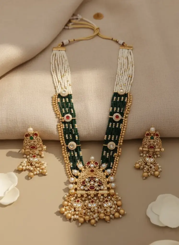 Zyora Premium Heritage Multi-String Necklace Set