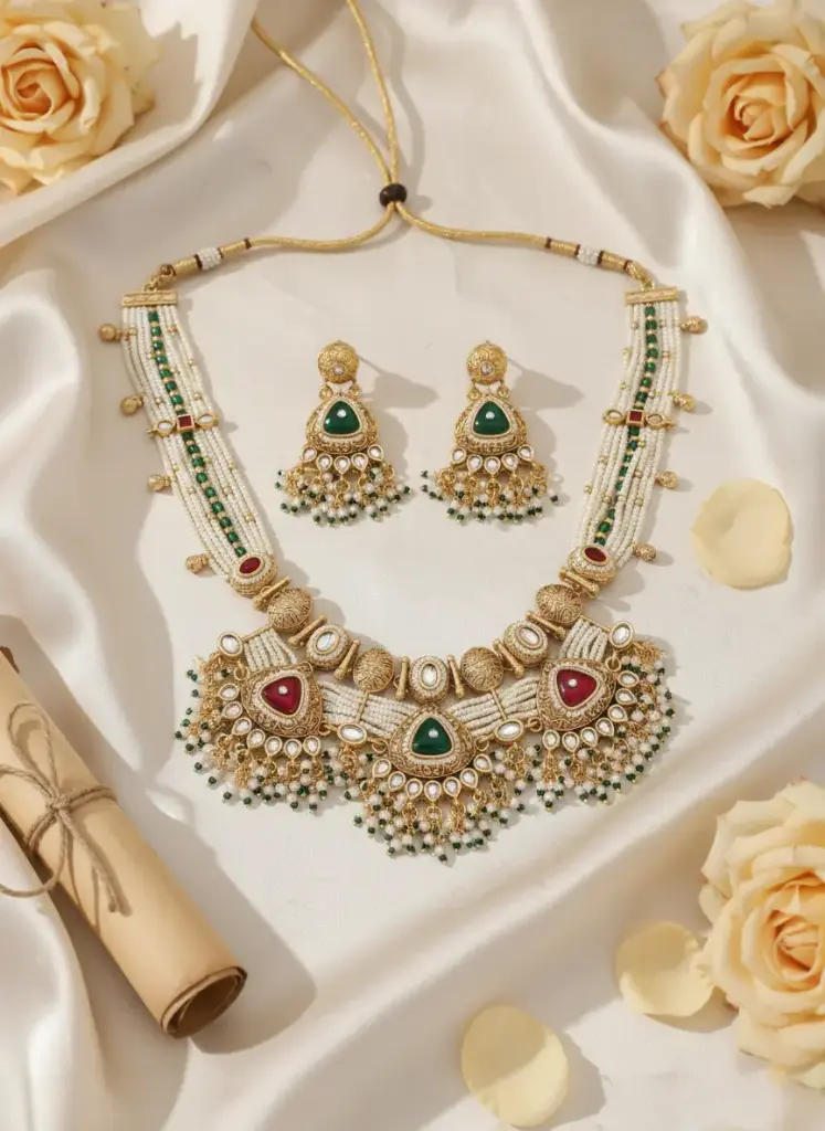 Zyora Heritage Triangle Kundan Choker Set