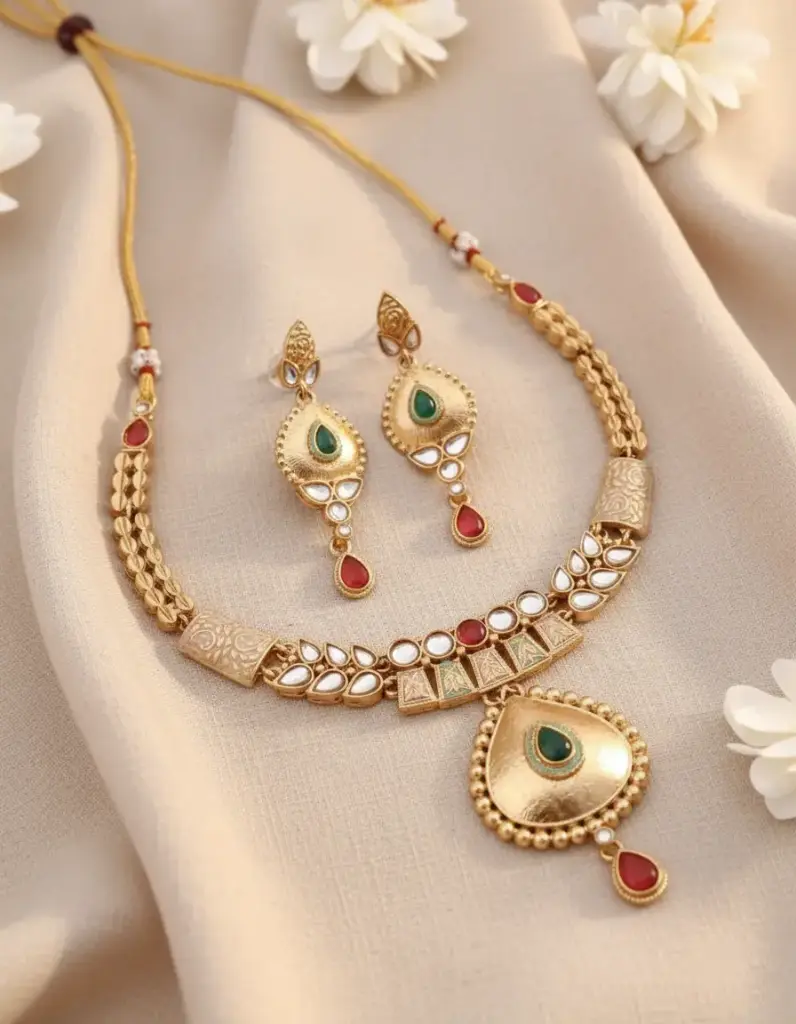 Zyora Designer Hasli Dangler Necklace Set