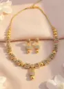 Zyora Square Cluster CZ AD Necklace Set