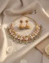 Zyora Premium Kundan Pearl Tassel Necklace Set