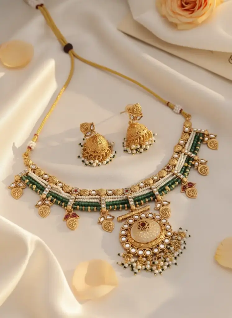 Premium Beaded Kundan Dangler Set