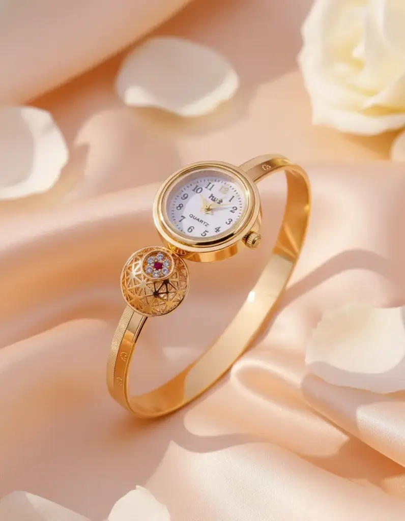 Zyora Filigree Sphere Open Bangle Watch