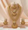 Zyora Brass High Gold Rajwadi Complete Bridal Set