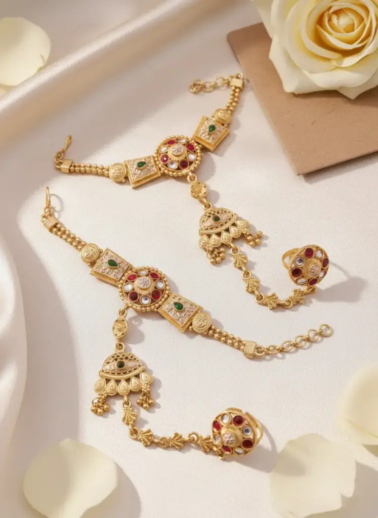 Zyora Meena Kundan Hath Phool