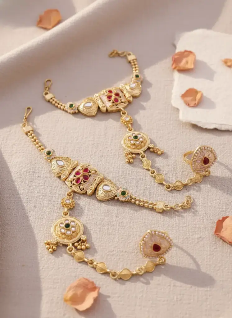 Zyora Meenakari Mango Hath Phool