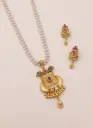 Floral Dome Gold Pendant Set