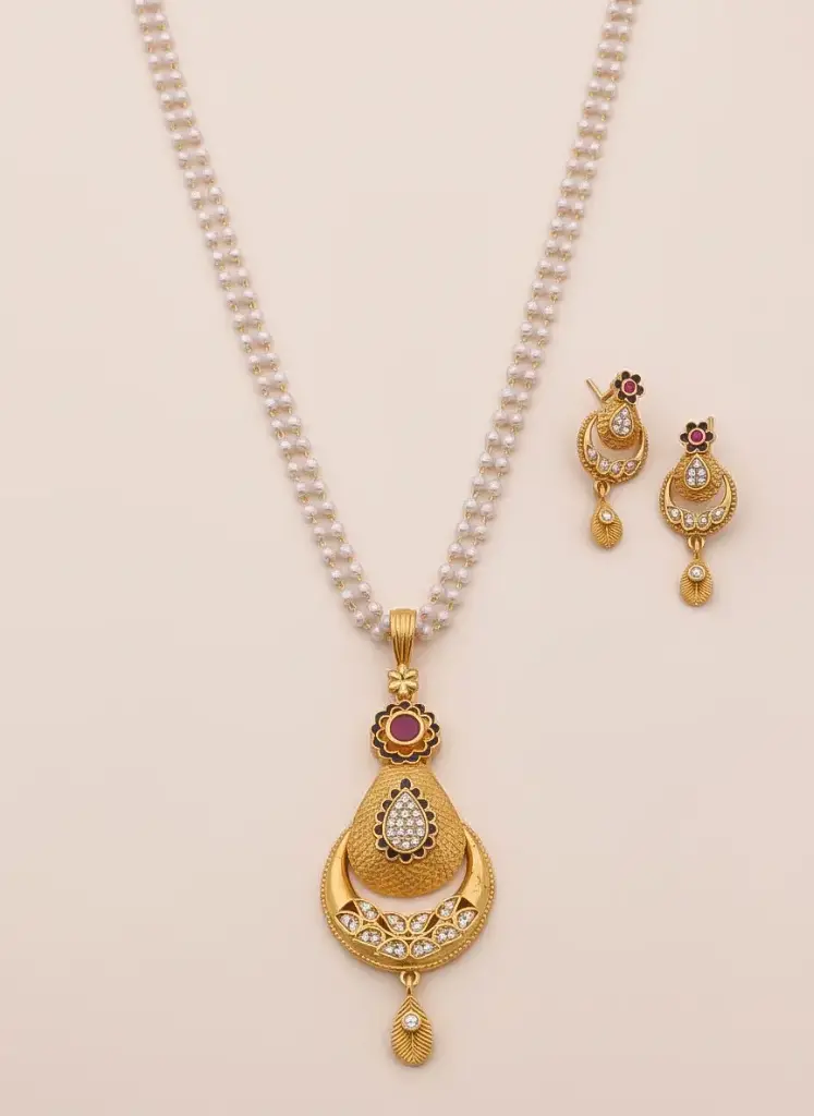 Twin Drop Designer Pendant Set