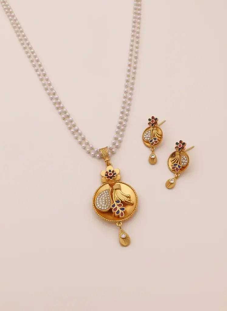 Lattice Round Pendant Set