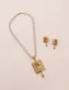 Square Temple Antique Pendant Set