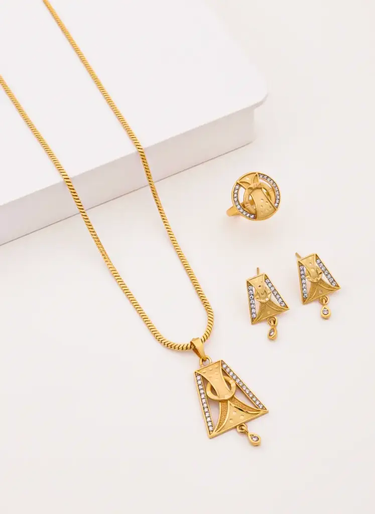 Everyday Elegance Triangle Shape Pendant Set